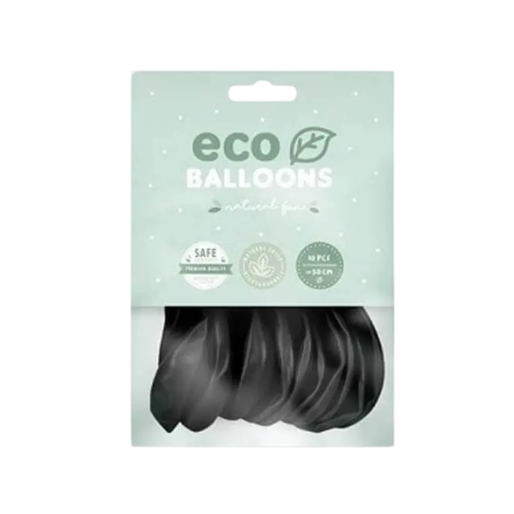 Pack of 10 Black Biodegradable Balloons