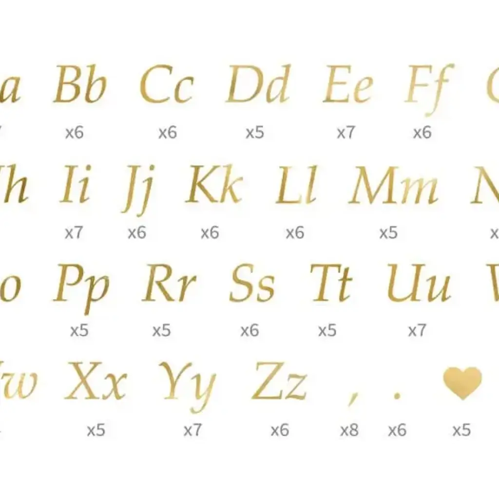 LETTERS STICKERS GOLD