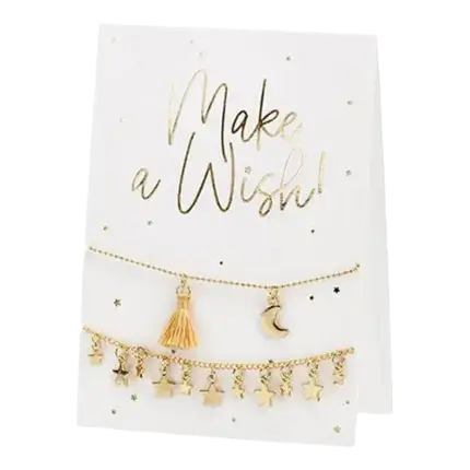 CARD WITH MAKE A WISH! BRACELETS