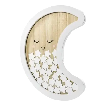 Wooden Guestbook Moon Shape