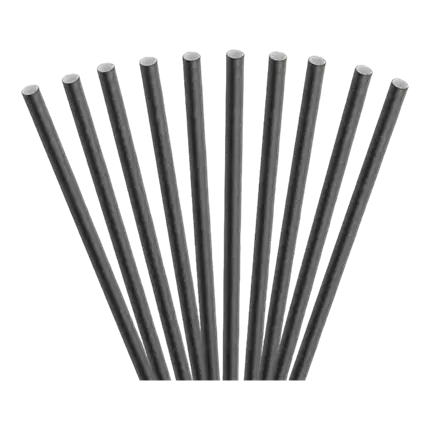 Black Paper Cocktail Straw 14cm ø8mm (Set of 100)