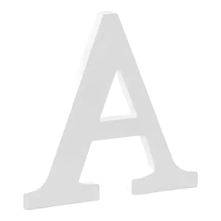 Letter A in White Wood