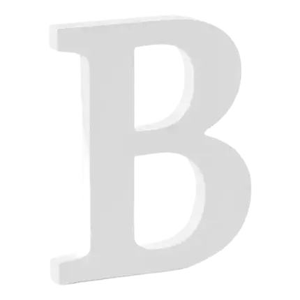 Letter B in White Wood