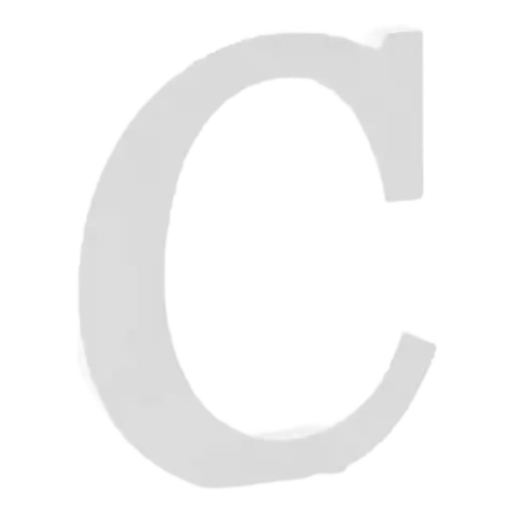 Letter C in White Wood