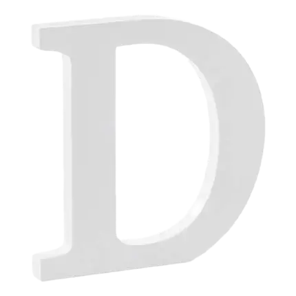 Letter D in White Wood