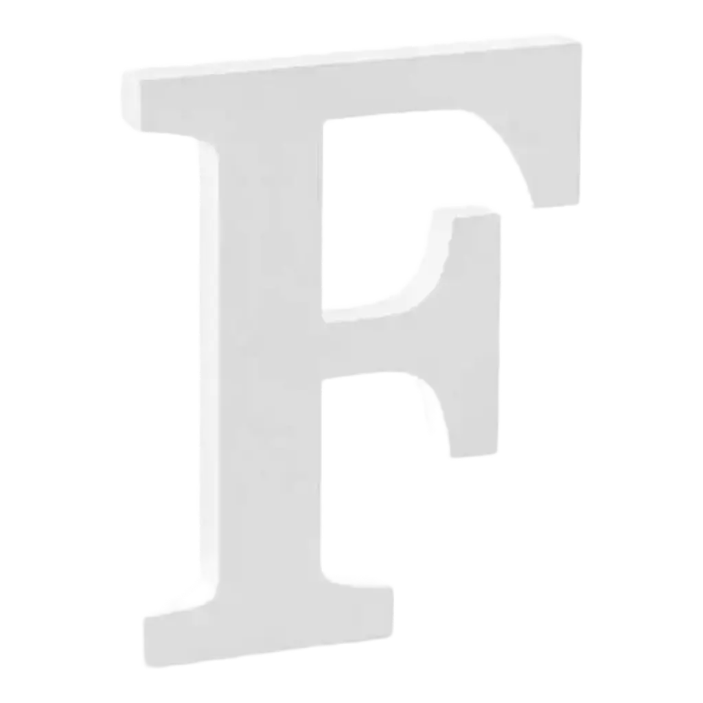 Letter F in White Wood