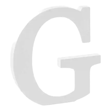 Letter G in White Wood