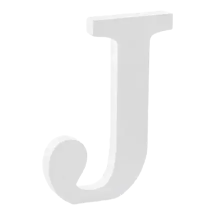 Letter J in White Wood