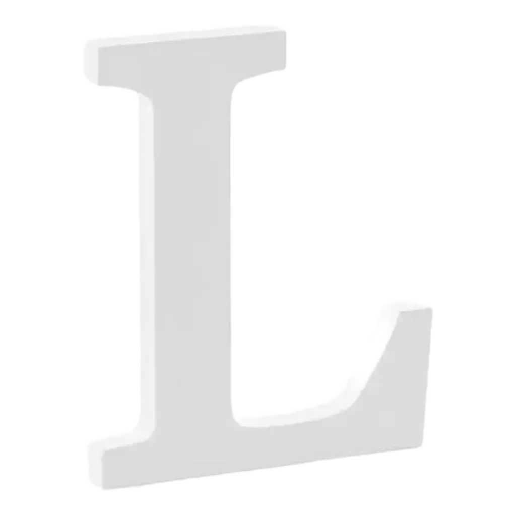 Letter L in White Wood