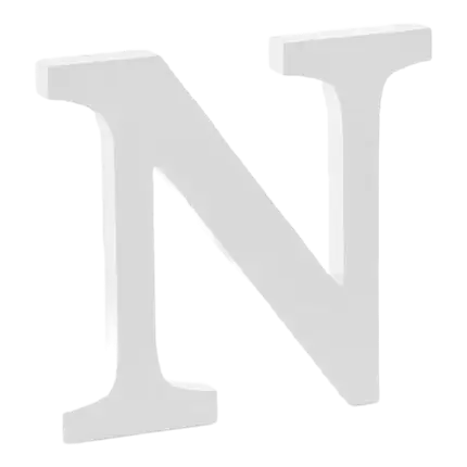 Letter N in White Wood