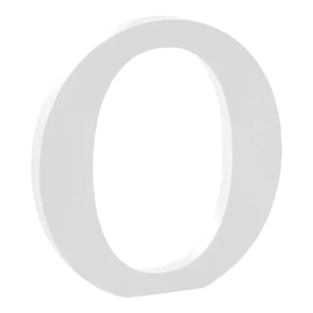Letter O in White Wood