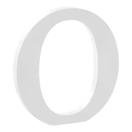 Letter O in White Wood