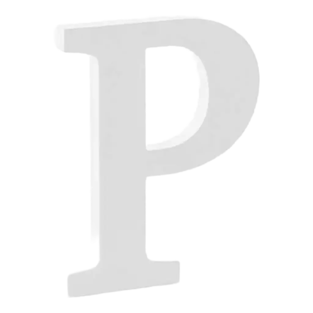 Letter P in White Wood
