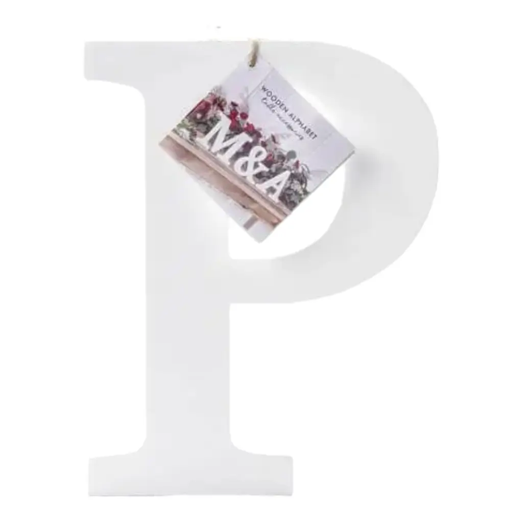 Letter P in White Wood