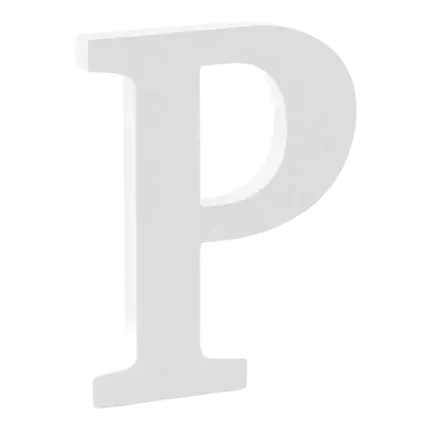 Letter P in White Wood