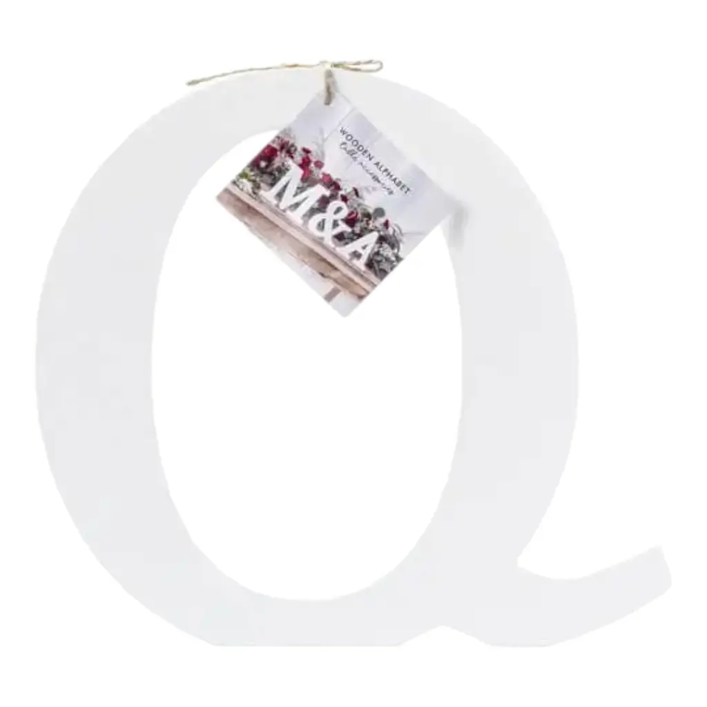 Letter Q in White Wood