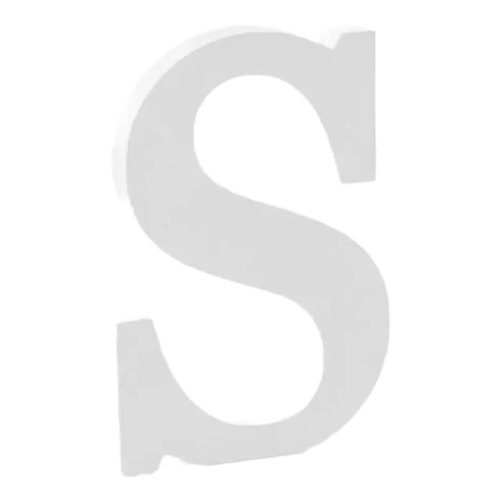 Letter S in White Wood