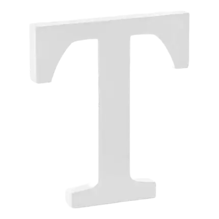 Letter T in White Wood