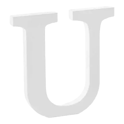 White Wooden Letter U