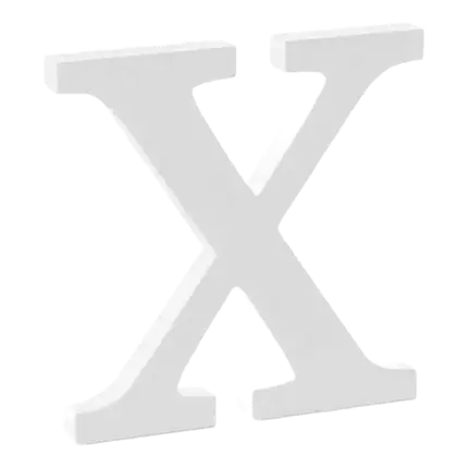 Letter X in White Wood