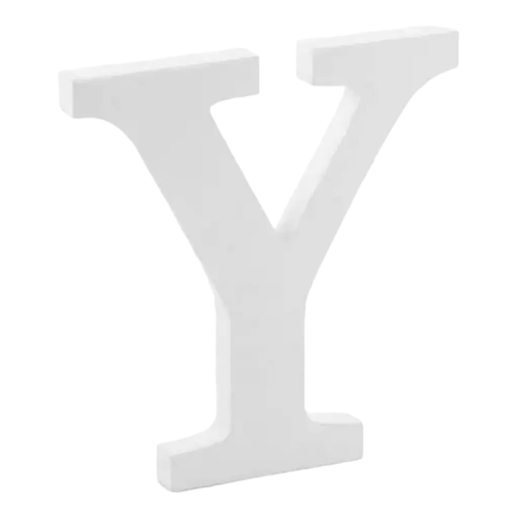 Letter Y in White Wood