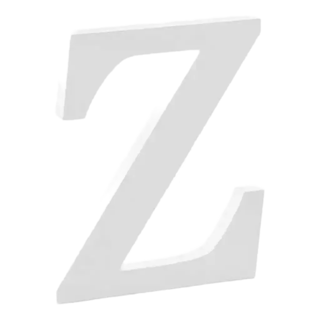 Letter Z in White Wood