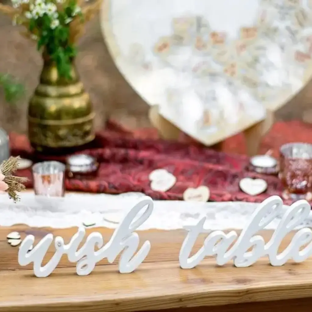 Wish Table" letters White