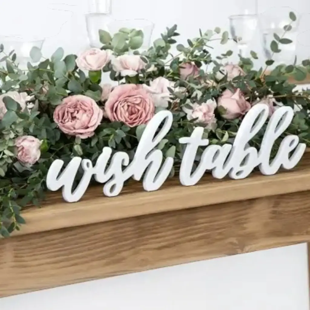 Wish Table" letters White