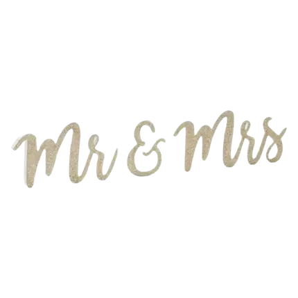 Mr & Mrs letters Brilliant Gold