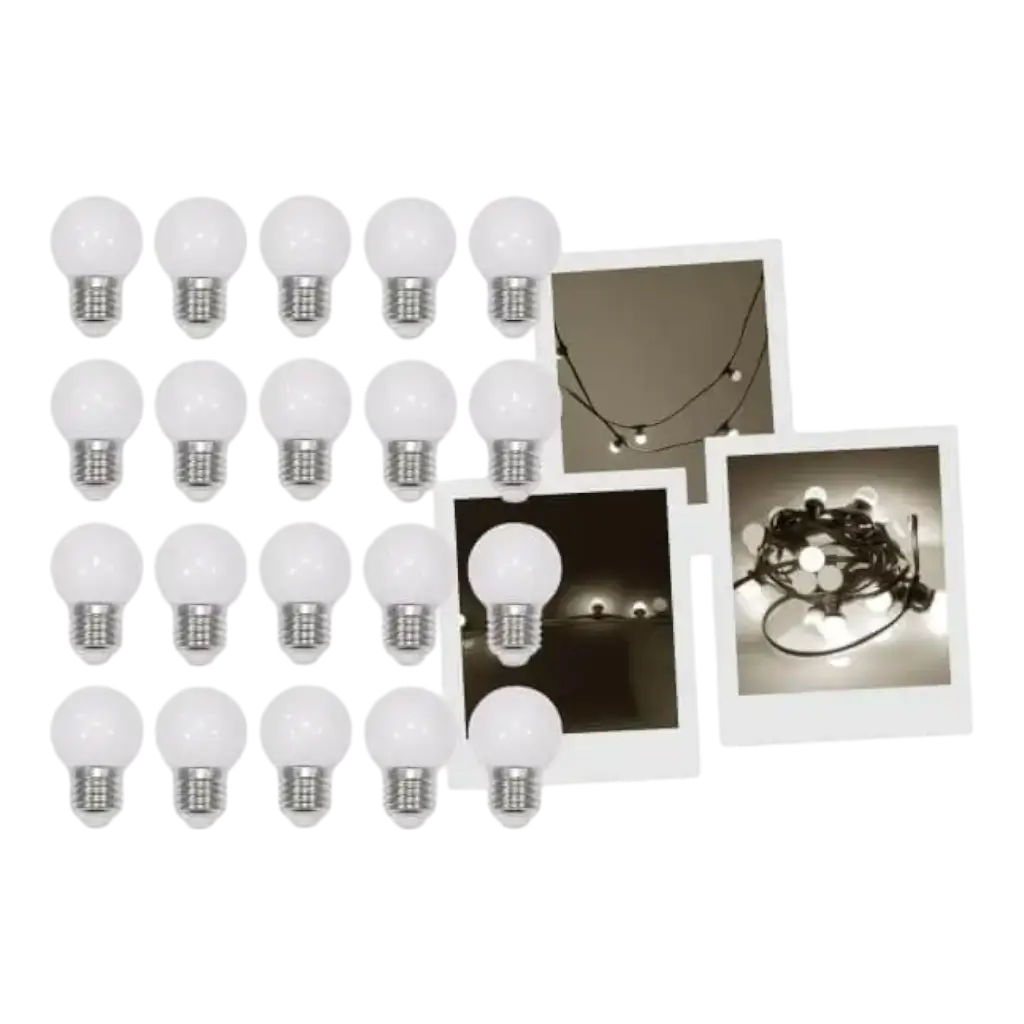 PACK 20 WARM WHITE LED BULBS