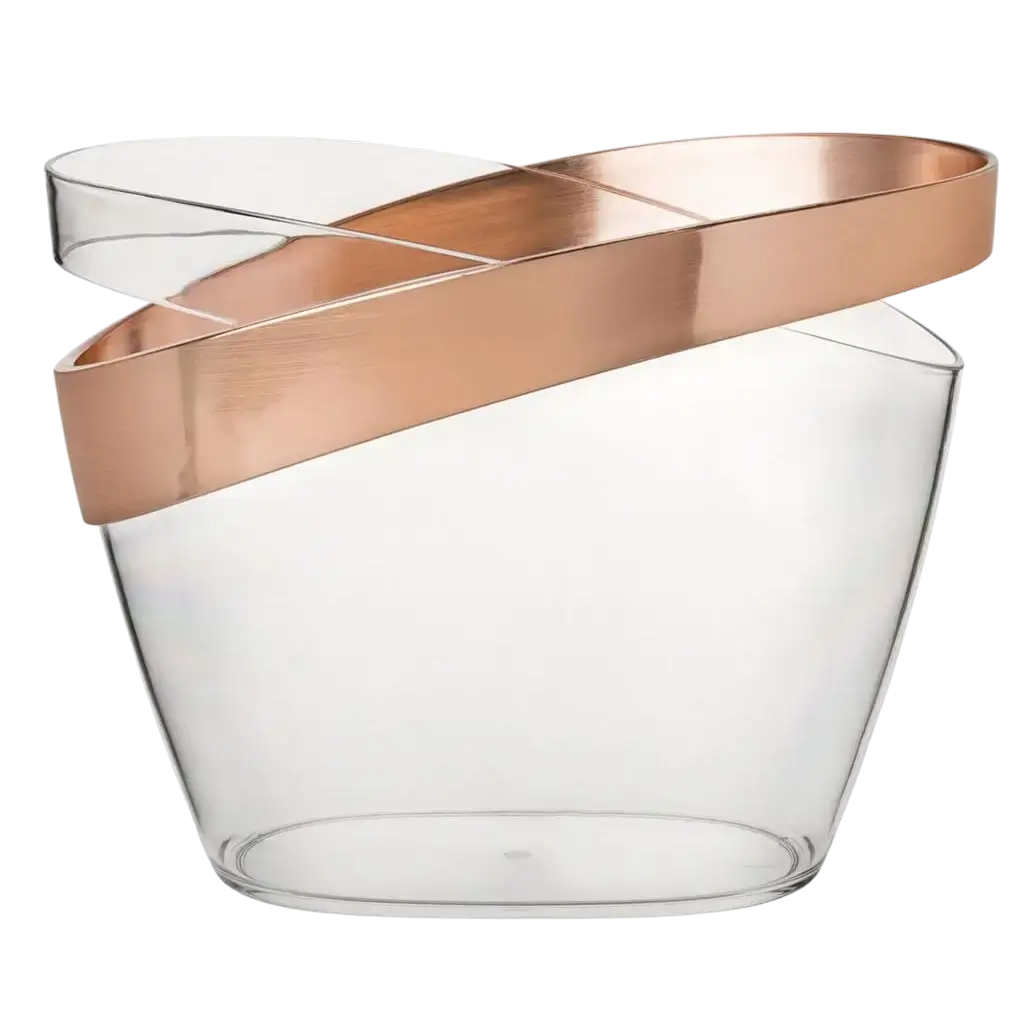 Champagne bucket with copper bands 30cm