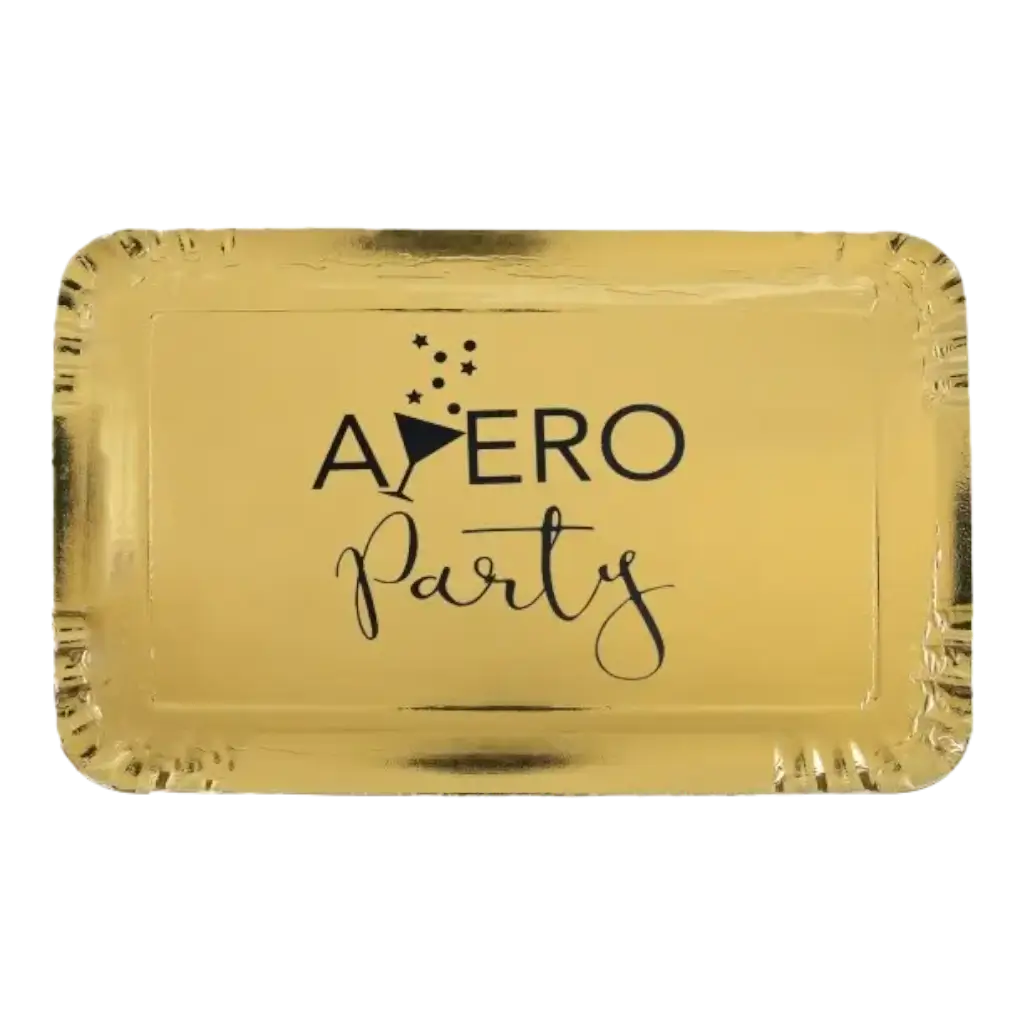Cardboard tray "Apéro" Gold - ø23 x 19cm - Set of 5