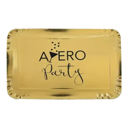 Cardboard tray Apéro Gold - ø28,5 x 19cm - Set of 5