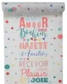 Table runner Amitié White - 5m*30cm