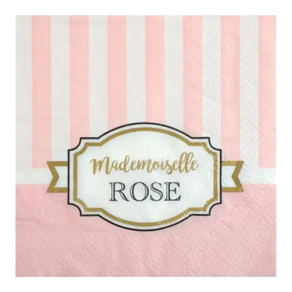 Mademoiselle Rose" paper napkin - Set of 20