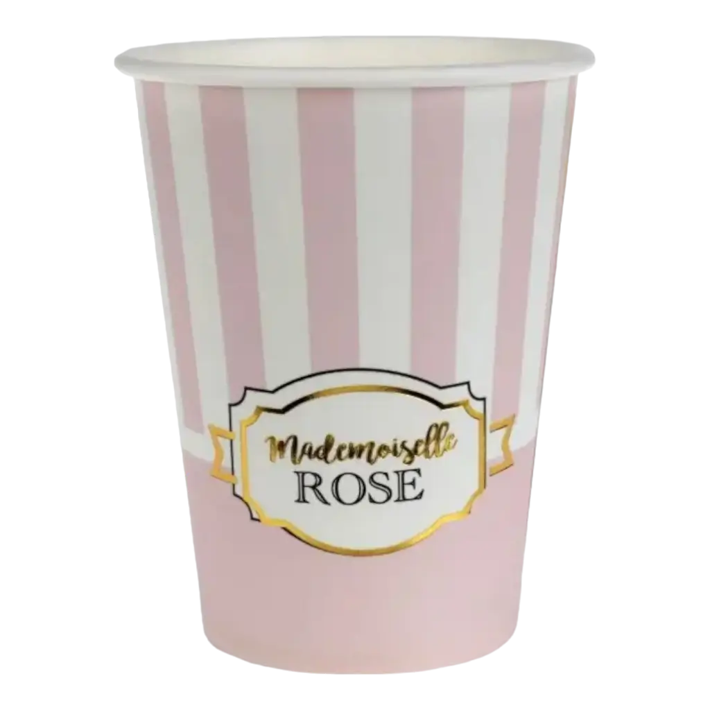 White paper cup "Madame Rose" - Set of 10