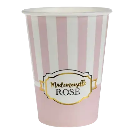White paper cup Madame Rose - Set of 10