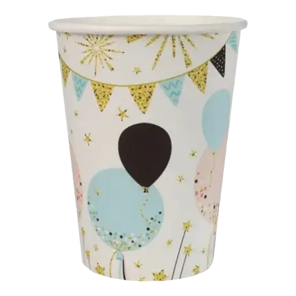 White paper cup Festivity - Set of 10