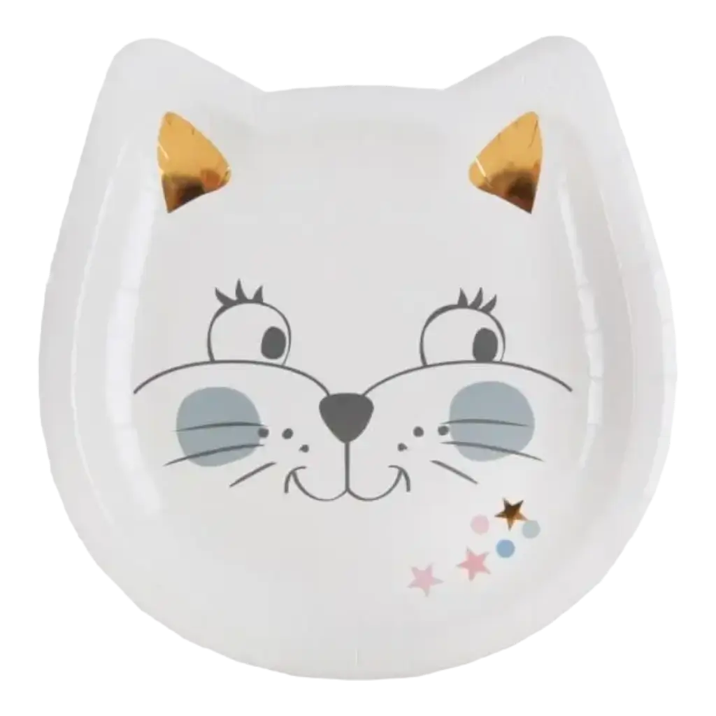 Paper plate "Kitty Party" ø18cm - Set of 10