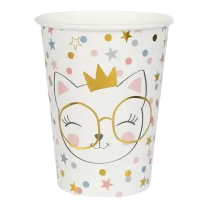 White paper cup Kitty Party - Set of 10
