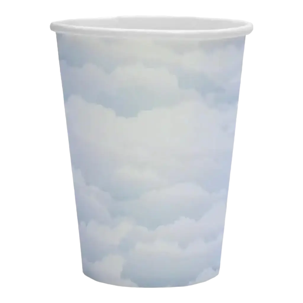 Sky blue paper cup "Cloud" - Set of 10