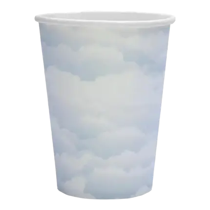 Sky blue paper cup Cloud - Set of 10