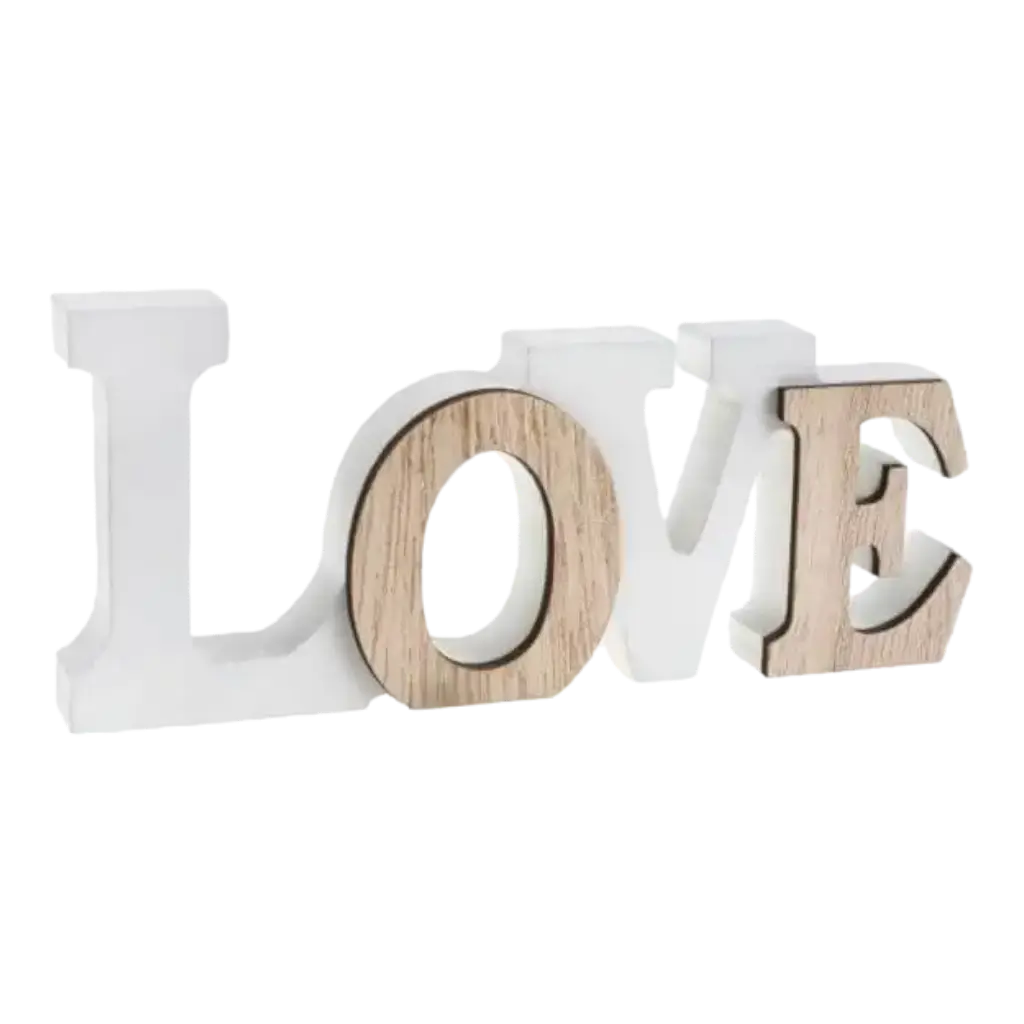 Love" letters White/Natural wood