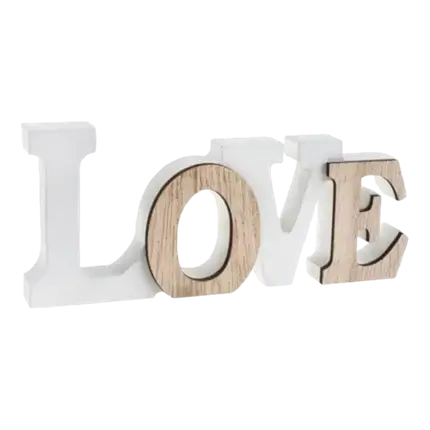 Love letters White/Natural wood