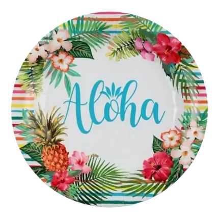 Paper plate Aloha ø23cm - Set of 10