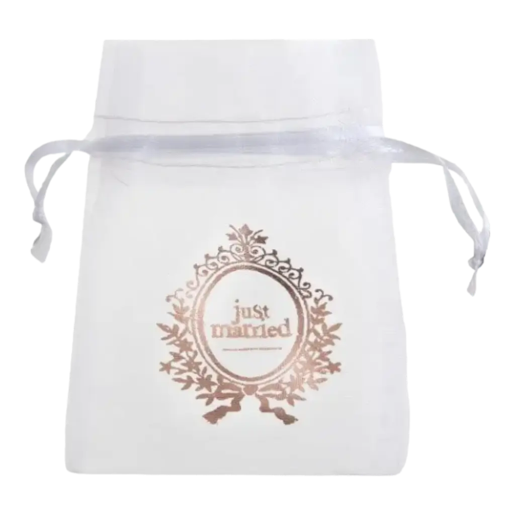 Just Married" Small White Bag - Set of 6