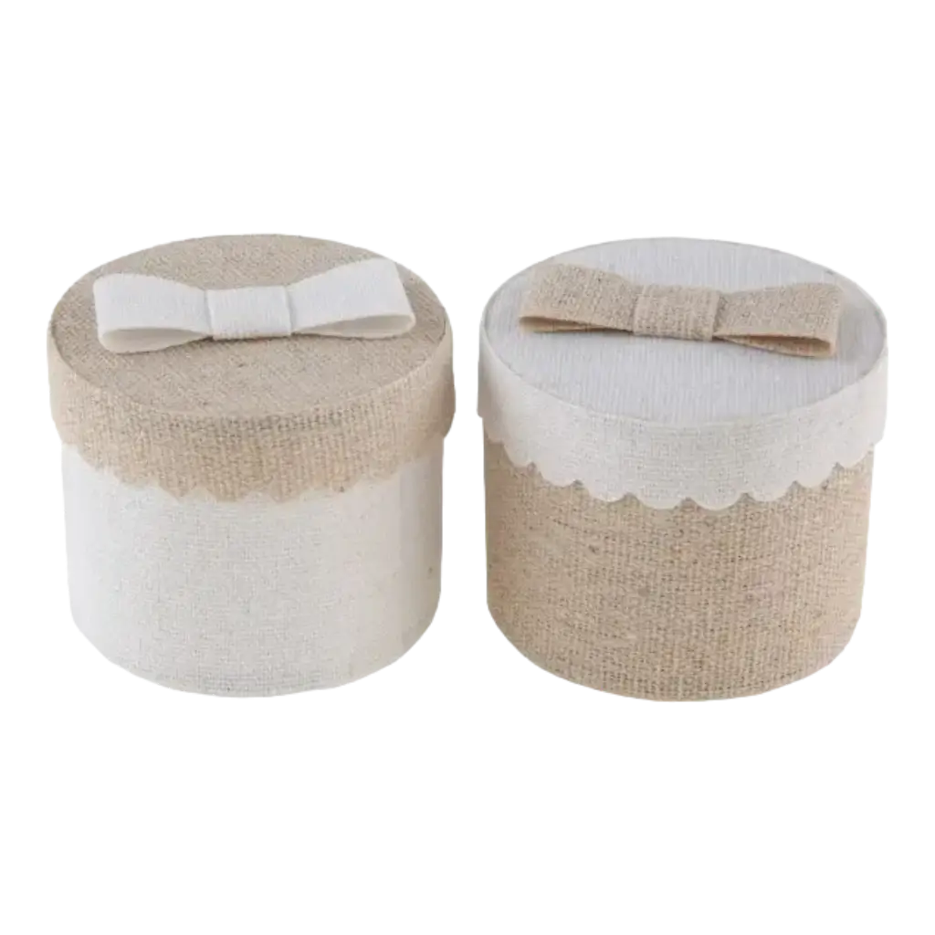 Round Jute Box - ø 5 x 5 cm - Set of 4