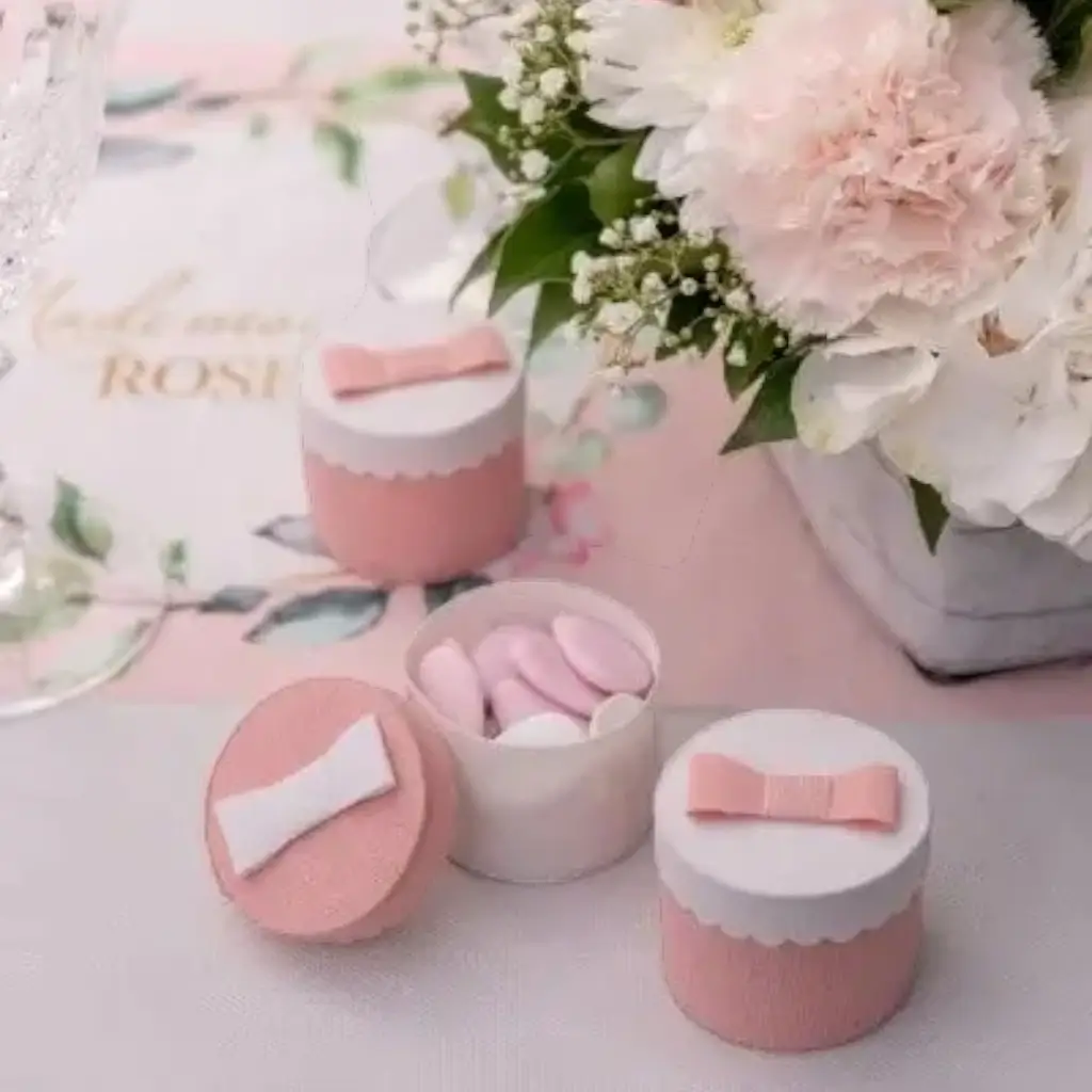 Round Jute Box - ø 5 x 5 cm - Set of 4