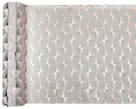 Table runner Carrés Brillants White/Pink Gold - 3m*28cm