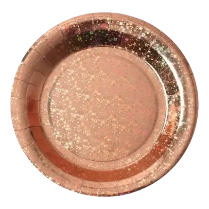 Etincelante Rose Gold paper plate ø22.5cm - Set of 10